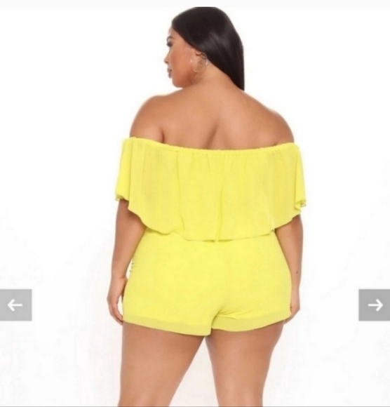 NWT FASHION NOVA BRIGHT YELLOW ROMPER 3X - Picture 2 of 4